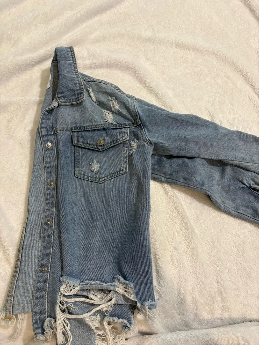 GB girls light blue denim jacket with button front